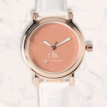 Monogram Coral Peach Elegante Feminine Minimalisti