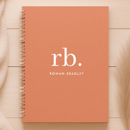 Monogram Coral Peach Elegante Feminine Minimalisti Planer