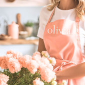 Monogram Coral Peach Elegante Feminine Minimalisti Schürze