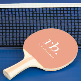 Monogram Coral Peach Elegante Feminine Minimalisti Tischtennis Schläger