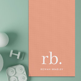 Monogram Coral Peach Elegante Feminine Minimalisti Yogamatte