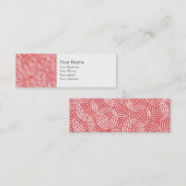 Monogram Coral Pink Ikat Circles Geometrisches Mus Mini Visitenkarte (Vorne/Hinten)