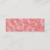 Monogram Coral Pink Ikat Circles Geometrisches Mus Mini Visitenkarte (Rückseite)