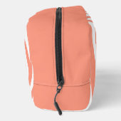 Monogram Coral Pink Striped Zebra Muster Trendy Waschbeutel (Rechts)