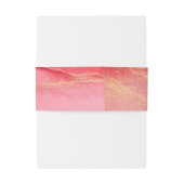 Monogram Coral Pink Wedding Einladungsbanderole (Rückseitenbeispiel)