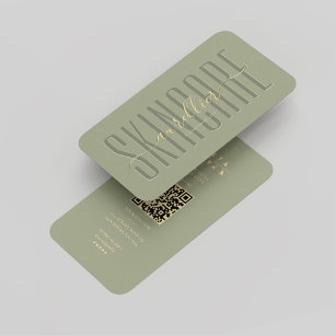 Monogram Cosmetologin Sage Script Modern Visitenkarte