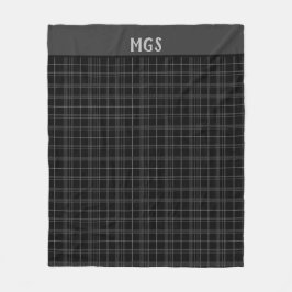 Monogram Cosy Black Kariert Fleecedecke