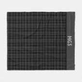 Monogram Cosy Black Kariert Fleecedecke (Vorderseite (Horizontal))