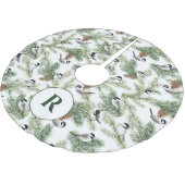 Monogram Country Christmas Birds Pine Branches Polyester Weihnachtsbaumdecke (Schrägansicht)