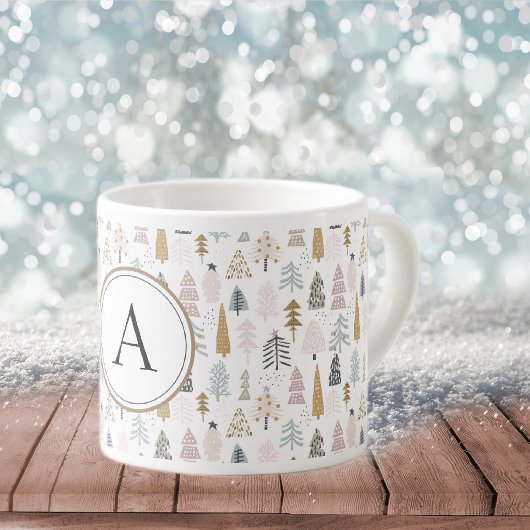 Monogram Country Christmas Trees 6oz Espressotasse