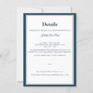 Monogram Country Club   Details-Karte   Dunkelblau Ankündigung