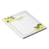 Monogram Country lemons Aquarell auf rustikalem Ho Notizblock (angewinkelt)