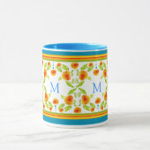 Monogram Country Style Orange Marigolds Border Tasse (Zentrum)