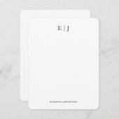 Monogram Couple Initials Personalisiert vertikal Mitteilungskarte (Vorne/Hinten)
