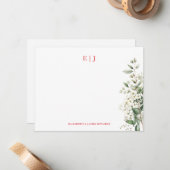 Monogram Couple Initials Personalisiert Weihnachte Mitteilungskarte (Vorderseite/Rückseite Beispiel)