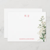 Monogram Couple Initials Personalisiert Weihnachte Mitteilungskarte (Vorne/Hinten)