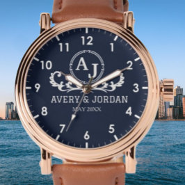 Monogram couple luxury elegant design armbanduhr