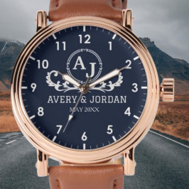 Monogram couple luxury elegant design armbanduhr