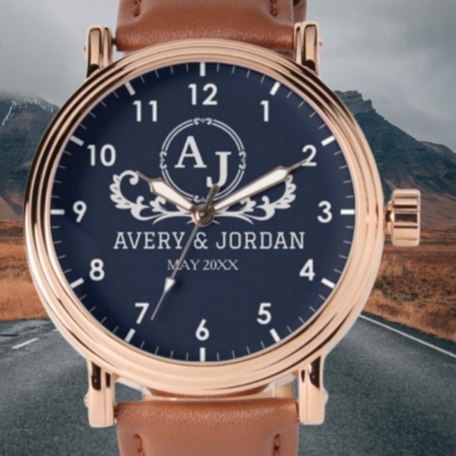 Monogram couple luxury elegant design armbanduhr (Von Creator hochgeladen)