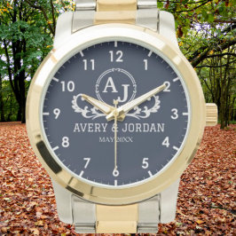 Monogram couple luxury elegant design armbanduhr