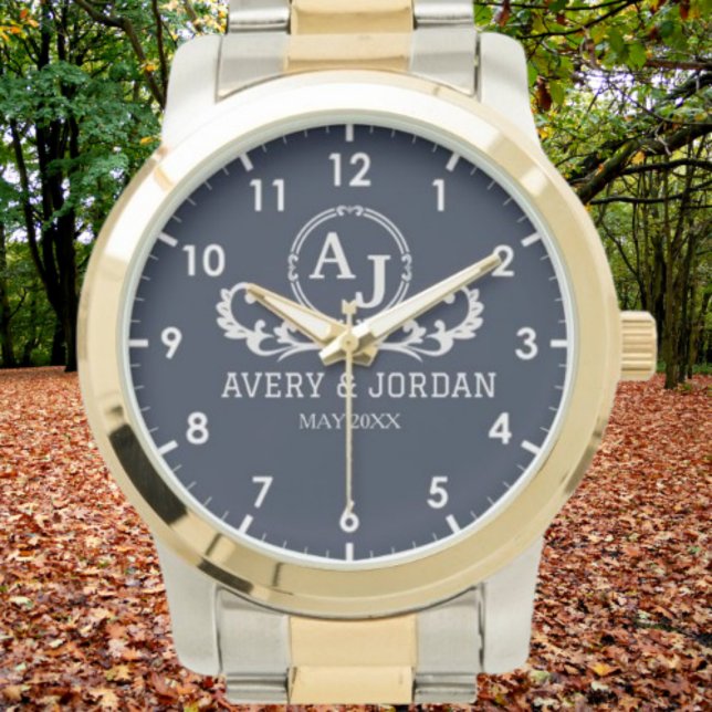 Monogram couple luxury elegant design armbanduhr (Von Creator hochgeladen)