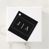 Monogram Couple Name Modern Simple Black and White Geschenkanhänger (Beispiel)