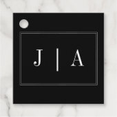 Monogram Couple Name Modern Simple Black and White Geschenkanhänger (Vorderseite)