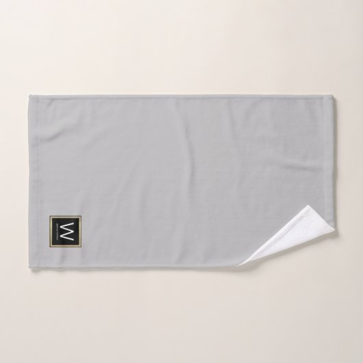 Monogram Couple Names Gray Bath Set (Handtuch)