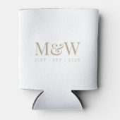 Monogram Couple's Modern Wedding Ivory Dosenkühler (Vorderseite)