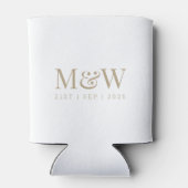 Monogram Couple's Modern Wedding Ivory Dosenkühler (Rückseite)