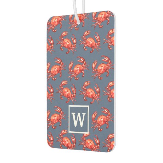 Monogram Crab Pattern Navy Blue Autolufterfrischer (Links)
