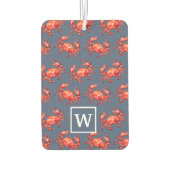 Monogram Crab Pattern Navy Blue Autolufterfrischer (Rückseite)