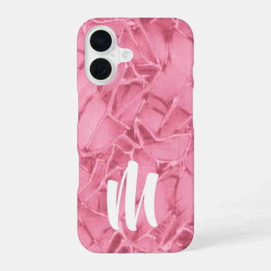 Monogram Cracked Pattern iPhone 16 Hülle (Rückseite)