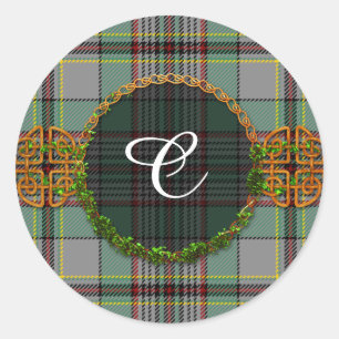 Monogram Craig Tartan Runder Aufkleber