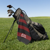 Monogram Cranberry & Blk Strip Golfhandtuch (Gras)