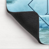 Monogram CrashWaves Blue Ocean Beach Foto Mousepad (Ecke)