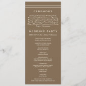 Monogram Cream Brown Christian Wedding Program Programm (Rückseite)