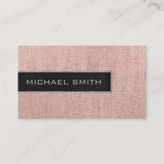 Monogram Cream Burlap Rustic Jute Visitenkarte (Vorderseite)