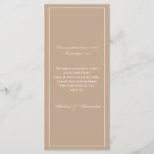 Monogram Cream Taupe Christian Wedding Menu Menükarte (Rückseite)