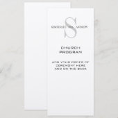 Monogram Cream Wedding Program Programm (Vorne/Hinten)