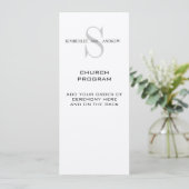 Monogram Cream Wedding Program Programm (Stehend Vorderseite)