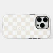 Monogram Cream White Checkered Pattern Case-Mate iPhone Hülle (Rückseite (Horizontal))