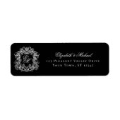 Monogram Crest Black Wedding Return Address (Vorne)