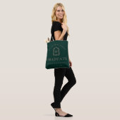 Monogram Crest Dark Green Rose Graduation Tasche (Am Model)
