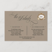 Monogram Crest Details Enclosure Card