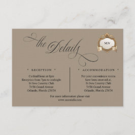 Monogram Crest Details Enclosure Card Begleitkarte