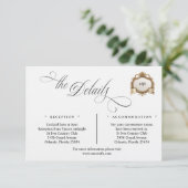 Monogram Crest Details Enclosure Card Begleitkarte (Stehend Vorderseite)