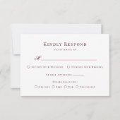 Monogram Crest Elegant Burgundy Wedding RSVP Karte (Rückseite)