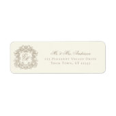 Monogram Crest Ivory Wedding Return Address (Vorne)