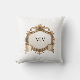Monogram Crest Personalized Kissen